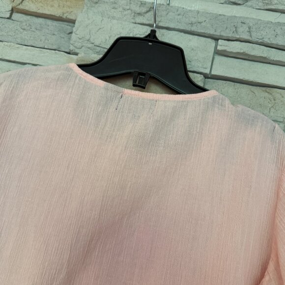 Pink Embroidered Cotton Short Cropped Blouse Top, NWOT, Size M - Picture 9 of 13